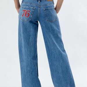 Budweiser 76ers Low Rise Baggy Jeans